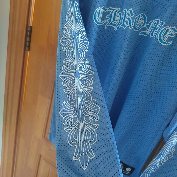 Chrome Hearts Stadium Mesh Warm Up Jersey Baby Blue - Picture 7 of 11